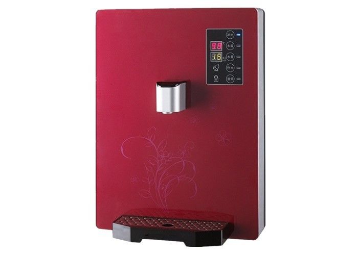 Plastic Case Wall Mounted Instant Hot Water Dispenser Red Color Touch Screen